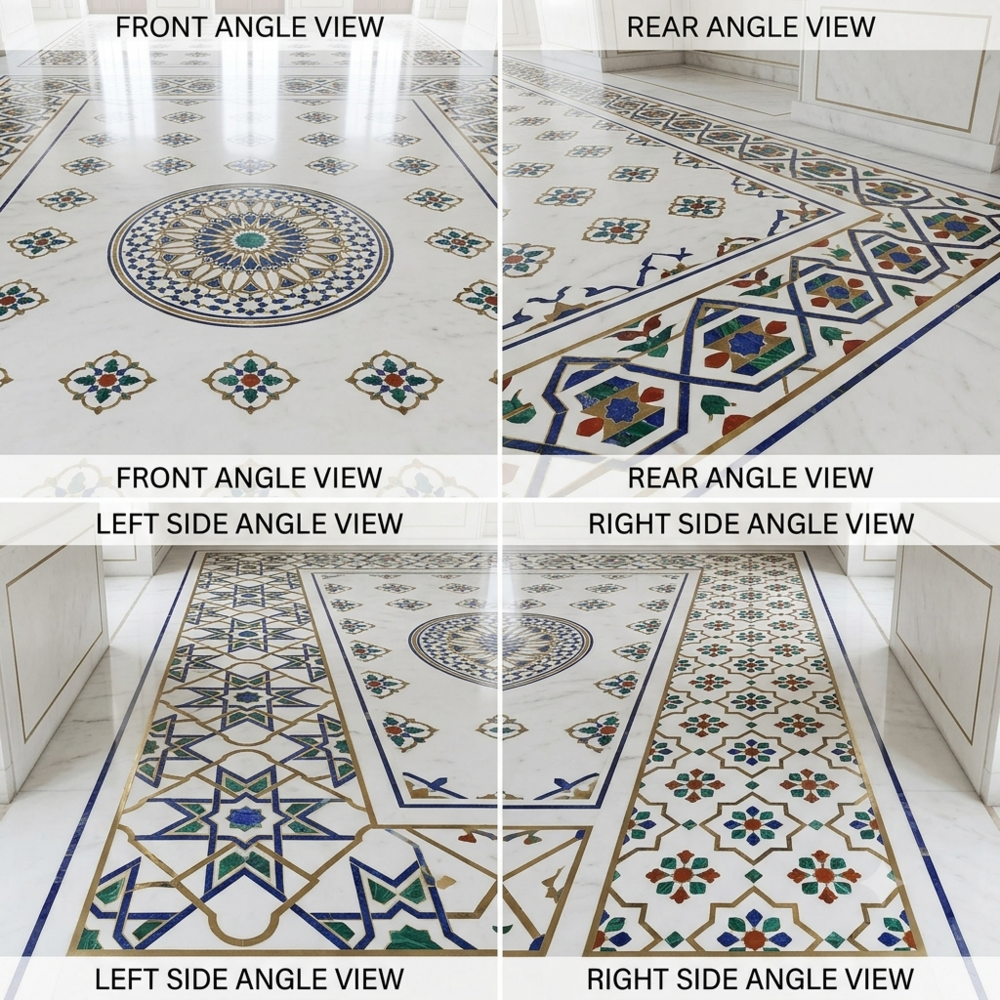 Imarati Markrana White Inlay Marble Flooring