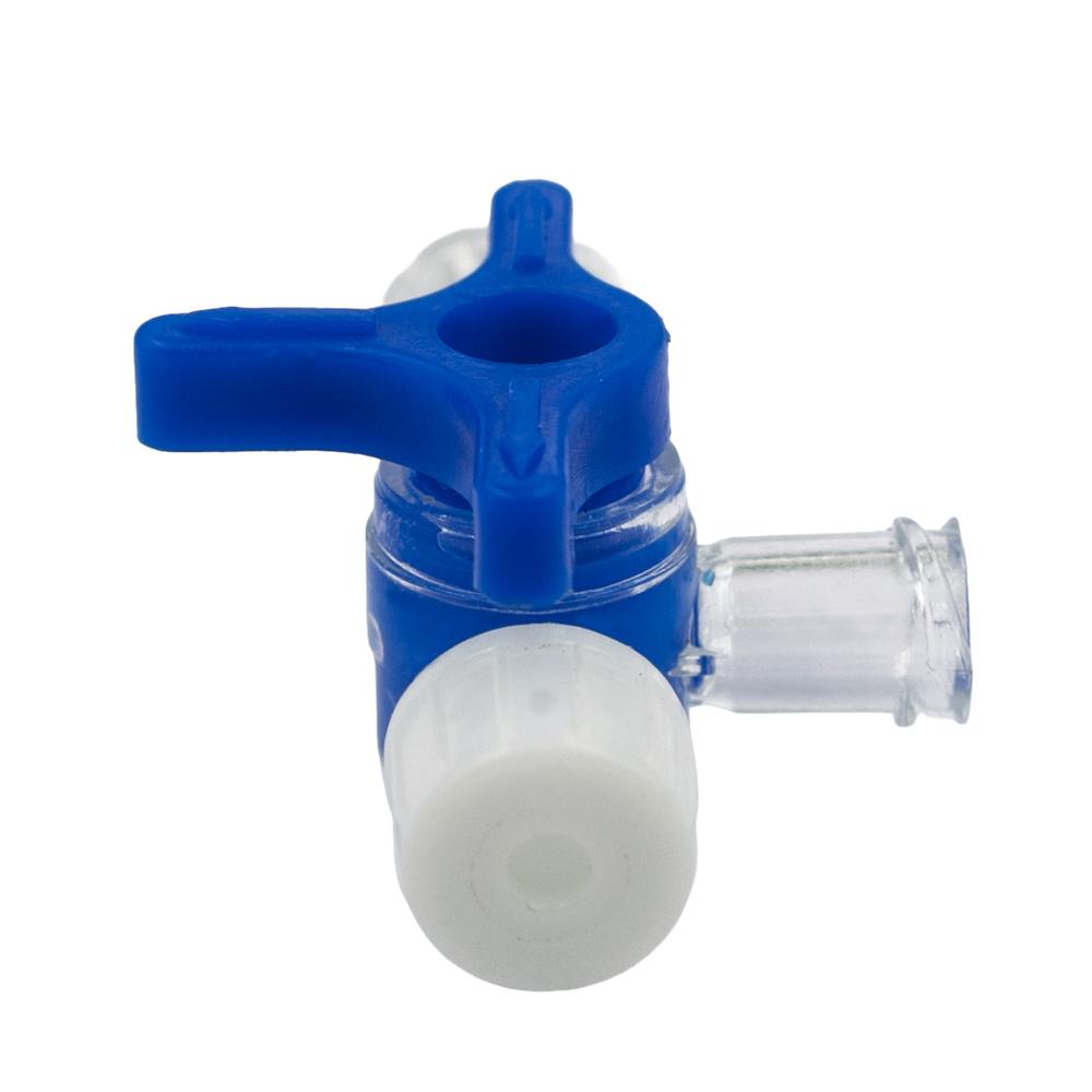 Three Way Stop Cock - Medical-grade Polycarbonate, Transparent Body With Blue Handle, 360â° Rotating Valve, Luer Lock/slip Connectors, Disposable