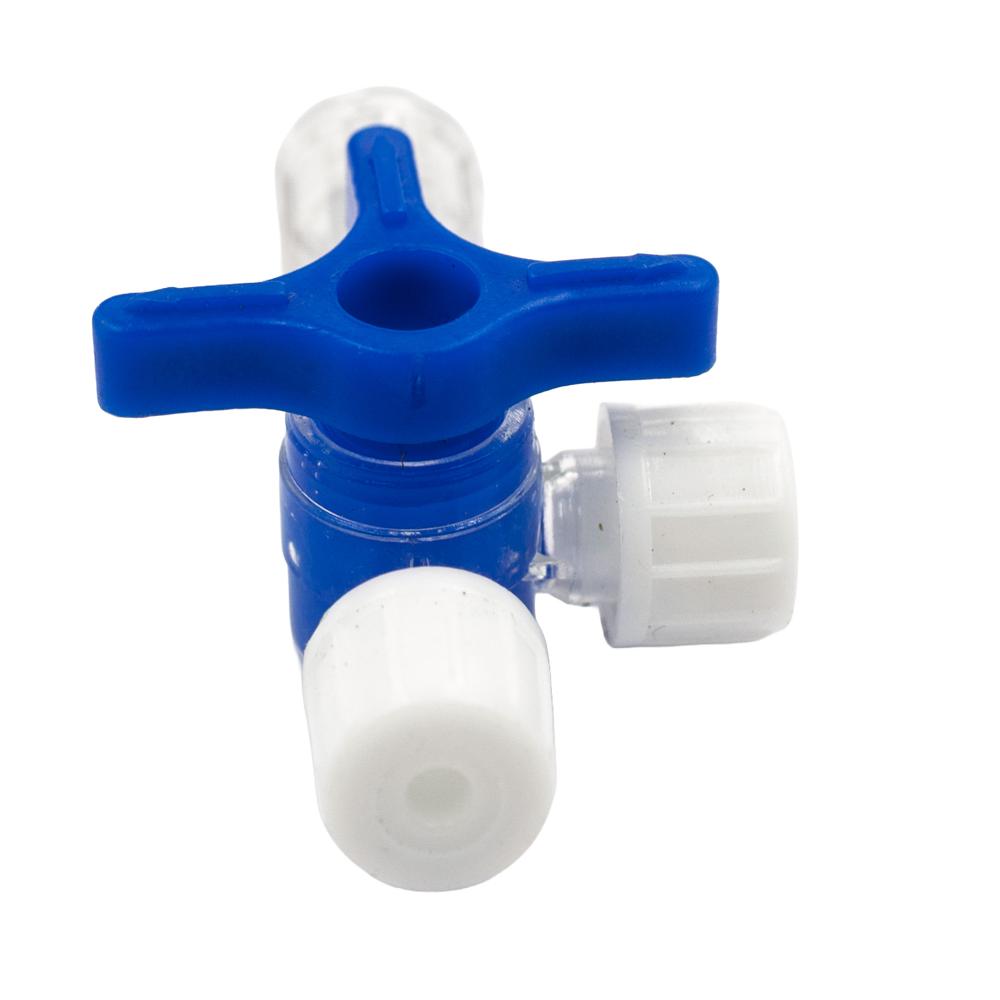 Three Way Stop Cock - Medical-grade Polycarbonate, Transparent Body With Blue Handle, 360â° Rotating Valve, Luer Lock/slip Connectors, Disposable