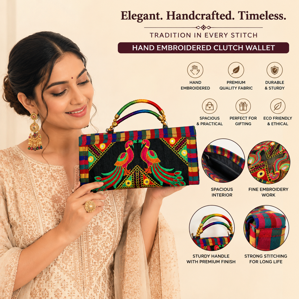 Handmade Peacock Pattern Ethnic Wallet  15