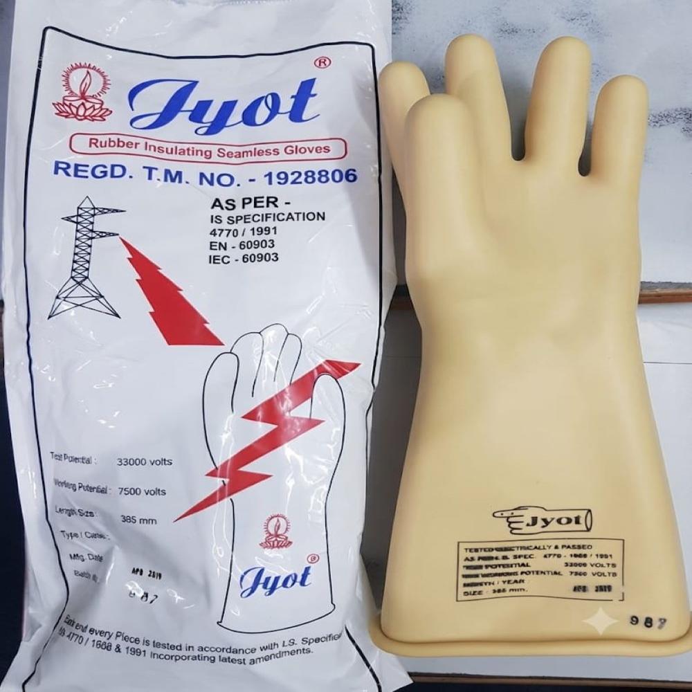 Jyot Make 33 kv  Electrical Rubber Hand Gloves