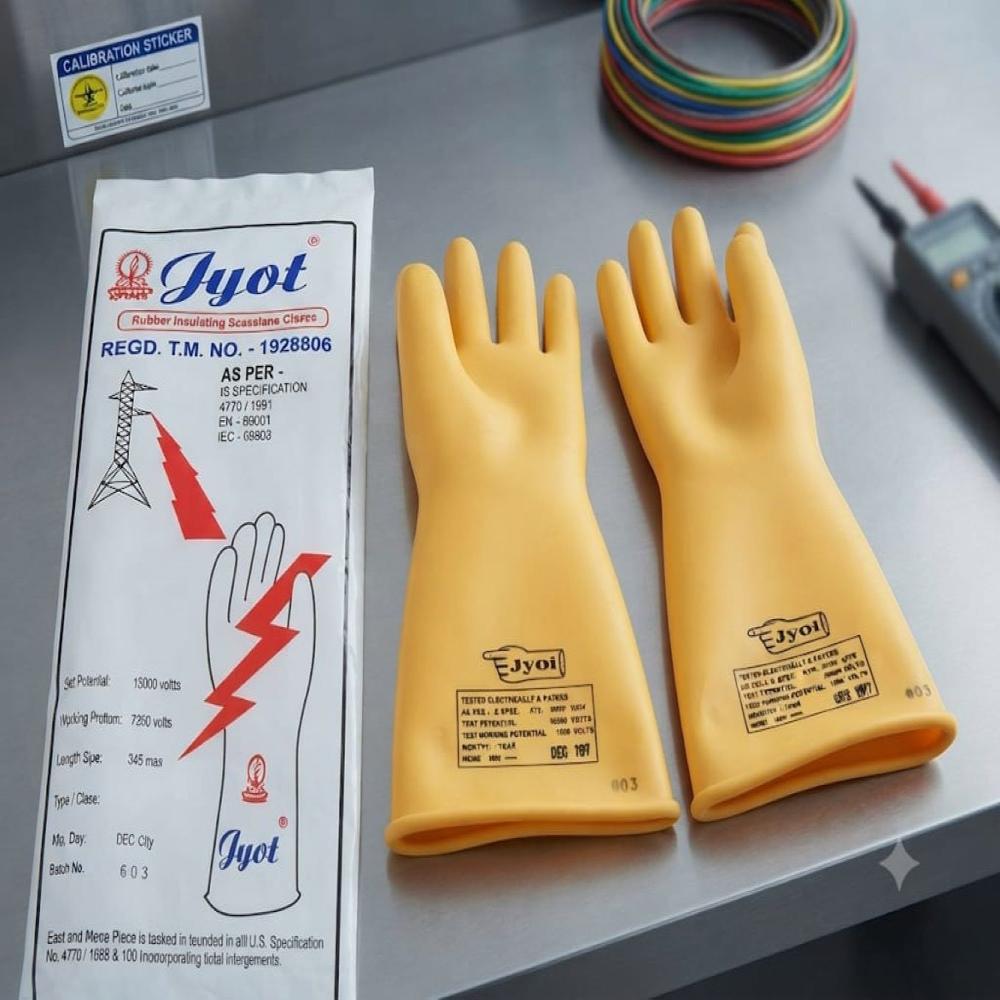 Jyot Make 33 kv  Electrical Rubber Hand Gloves