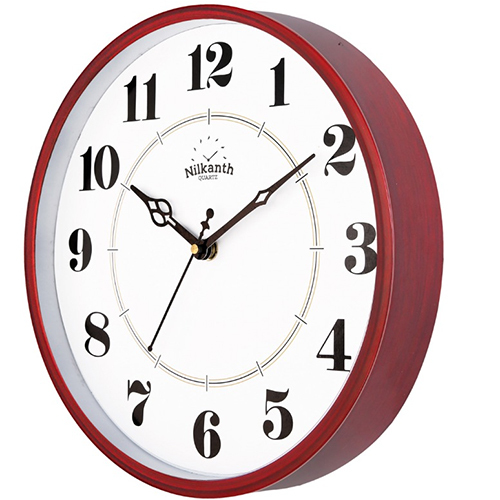 Wall Clock 2007 Red Wood