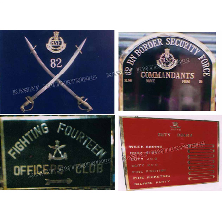 Brown And Black Military Brass Signage Board