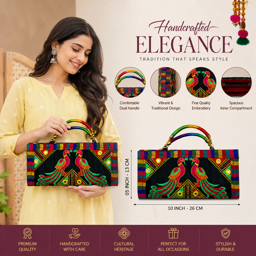 Ethnic Multicolor Peacock Design Wallet  43