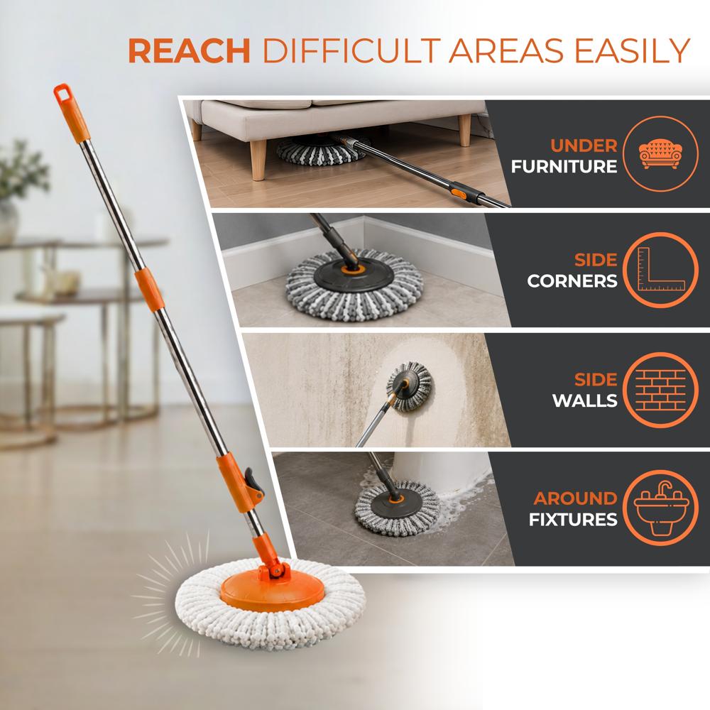 Microfiber Spin Mop 3 Part Handle With Sleeves - Application: Home