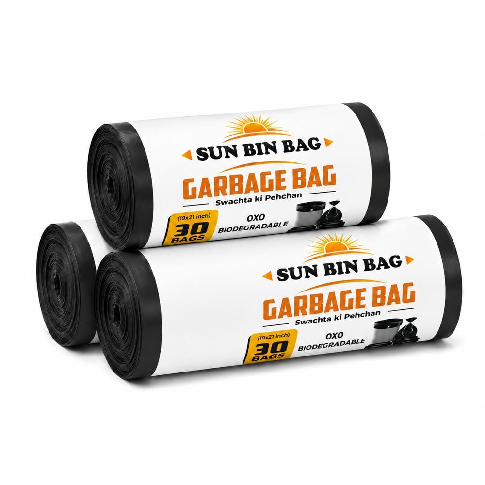 Sun Bin Large Garbage Bag Roll - Color: Black