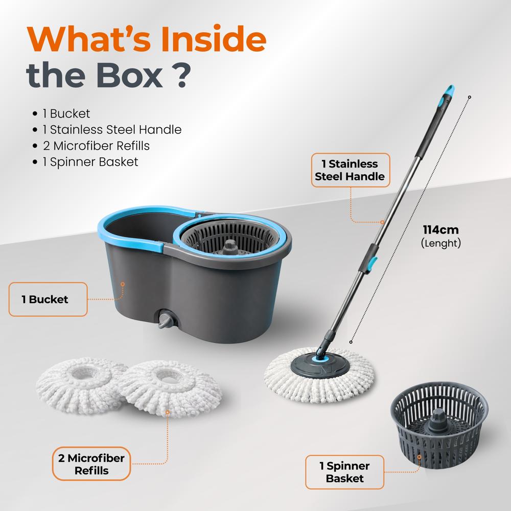 10 Ltr  Blue Ultra Clean Spin Magic Mop (Plastic Wringer)