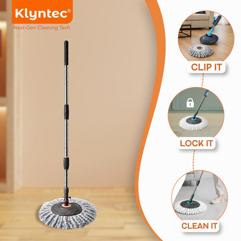 Klyntec Spin Mop Refill 100 GSM (Premium) White & Grey