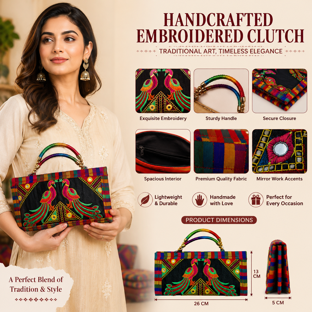 Premium Wedding Special Peacock Purse 58 - Color: Black