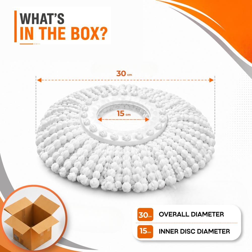 Klyntec-microfiber Mop Head Refill (Spin Mop Refills) - Application: For Floor Cleaning Services