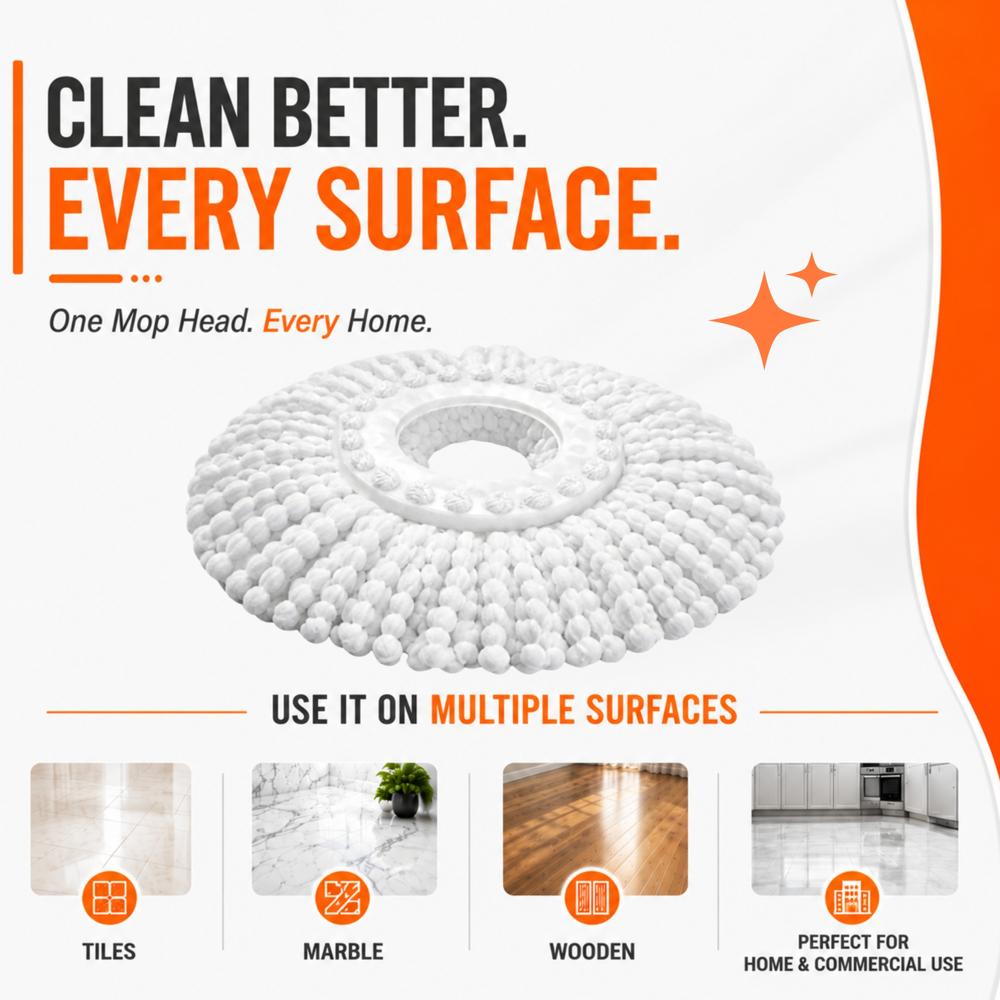 Klyntec-microfiber Mop Head Refill (Spin Mop Refills) - Application: For Floor Cleaning Services
