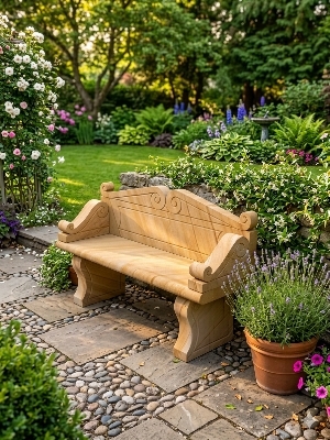 Natural Sandstone garden bench