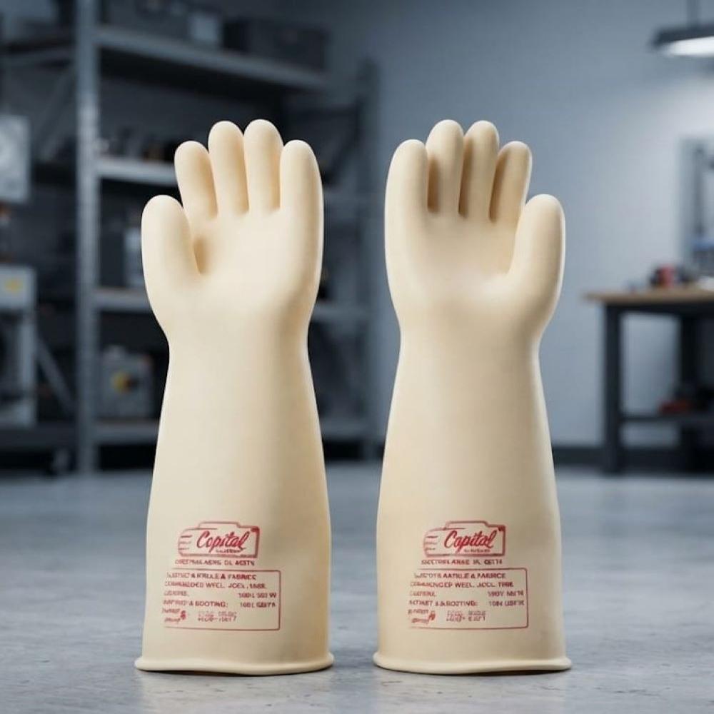 Natural Rubber Crystal Make Electrical Gloves Class 2