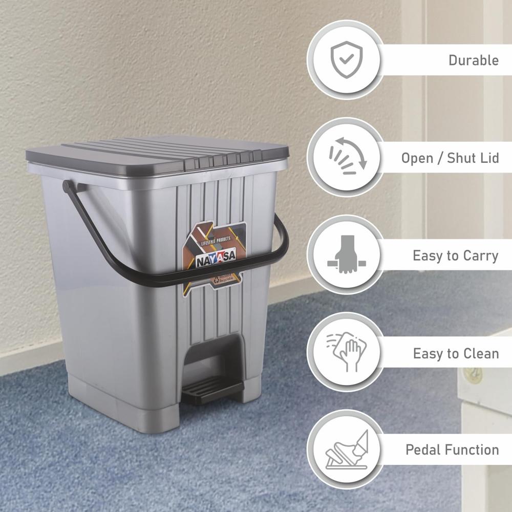 Nayasa Square Pedal Bin- 11.6 Ltrs