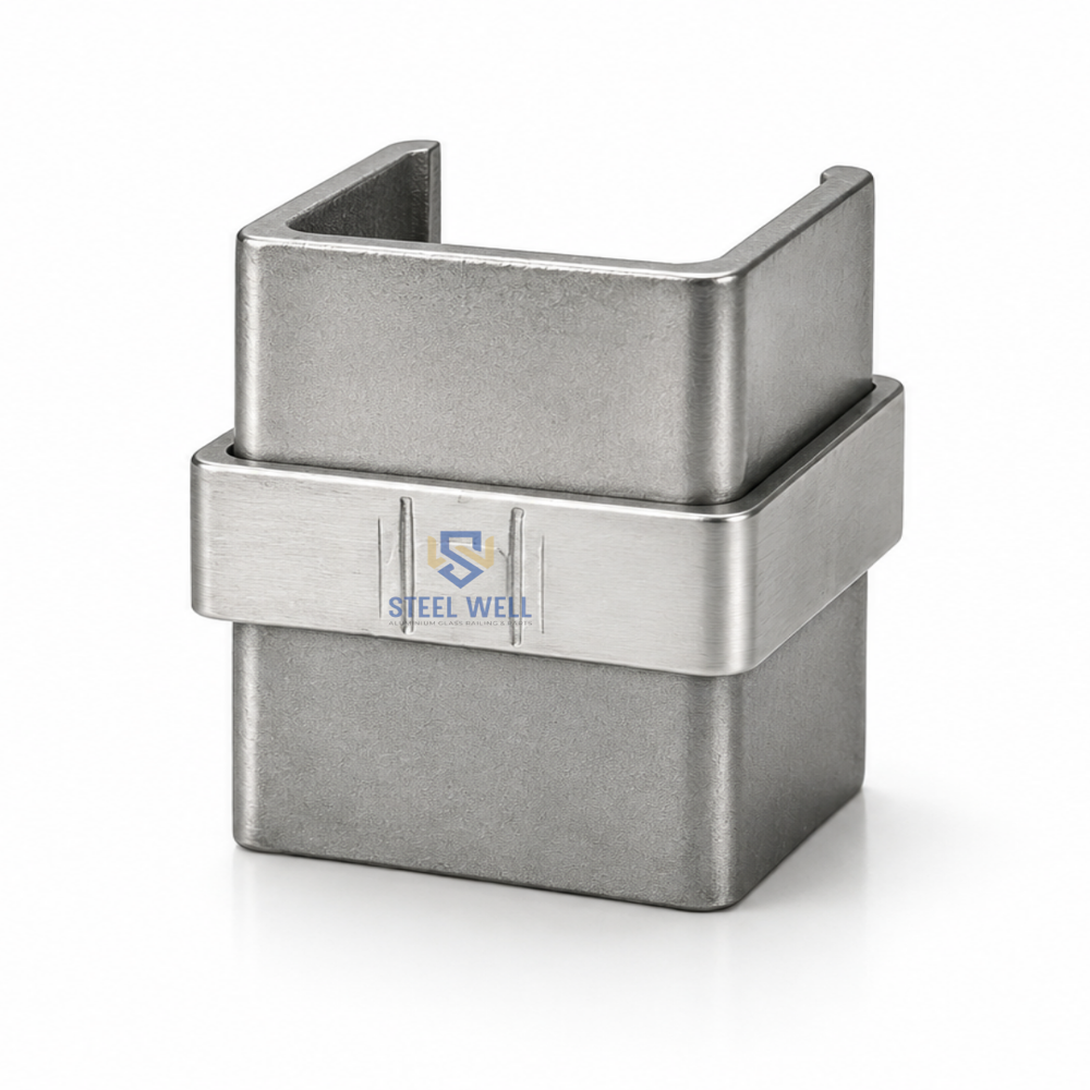 Aluminium Railing 50x50 L Band - 6063-t5 Aluminum, 40x40x40mm, Silver, Anodized | Corrosion Resistant, Pre-drilled Holes, Fire Resistant