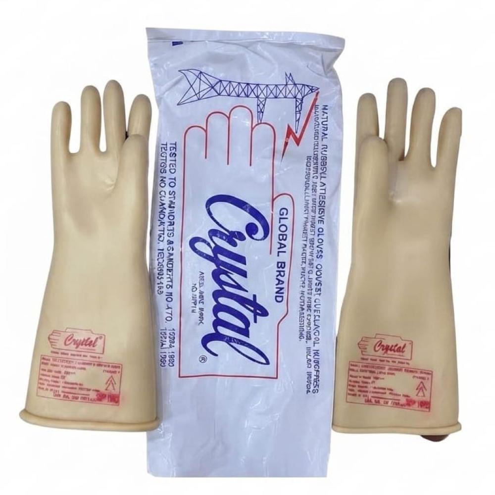 Natural Rubber Crystal Make Electrical Gloves Class 0 