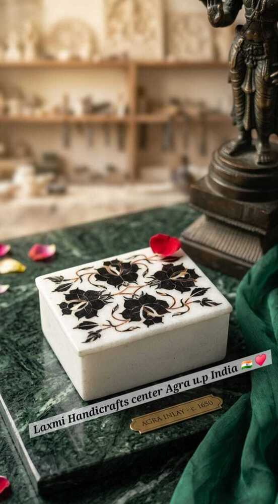 Black Marble Mother of Pearl Jewelry Box