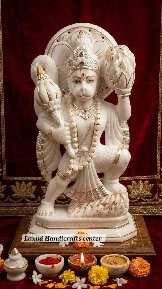 मार्बल एलेबस्टर हनुमान प्रतिमा