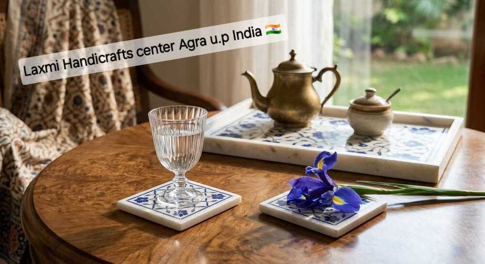 Marble Tray with Malachite Inlay
