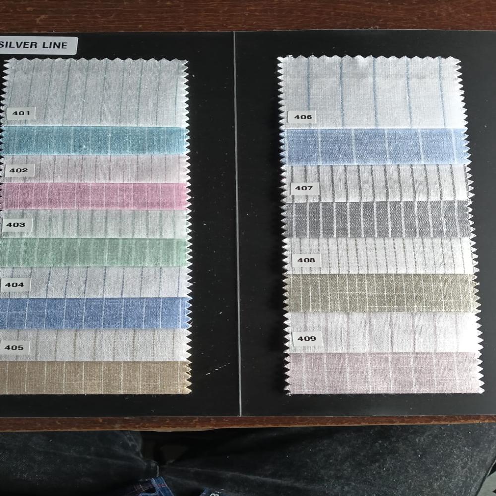 COTTON LINEN STRIPE SHIRTING FABRIC 58