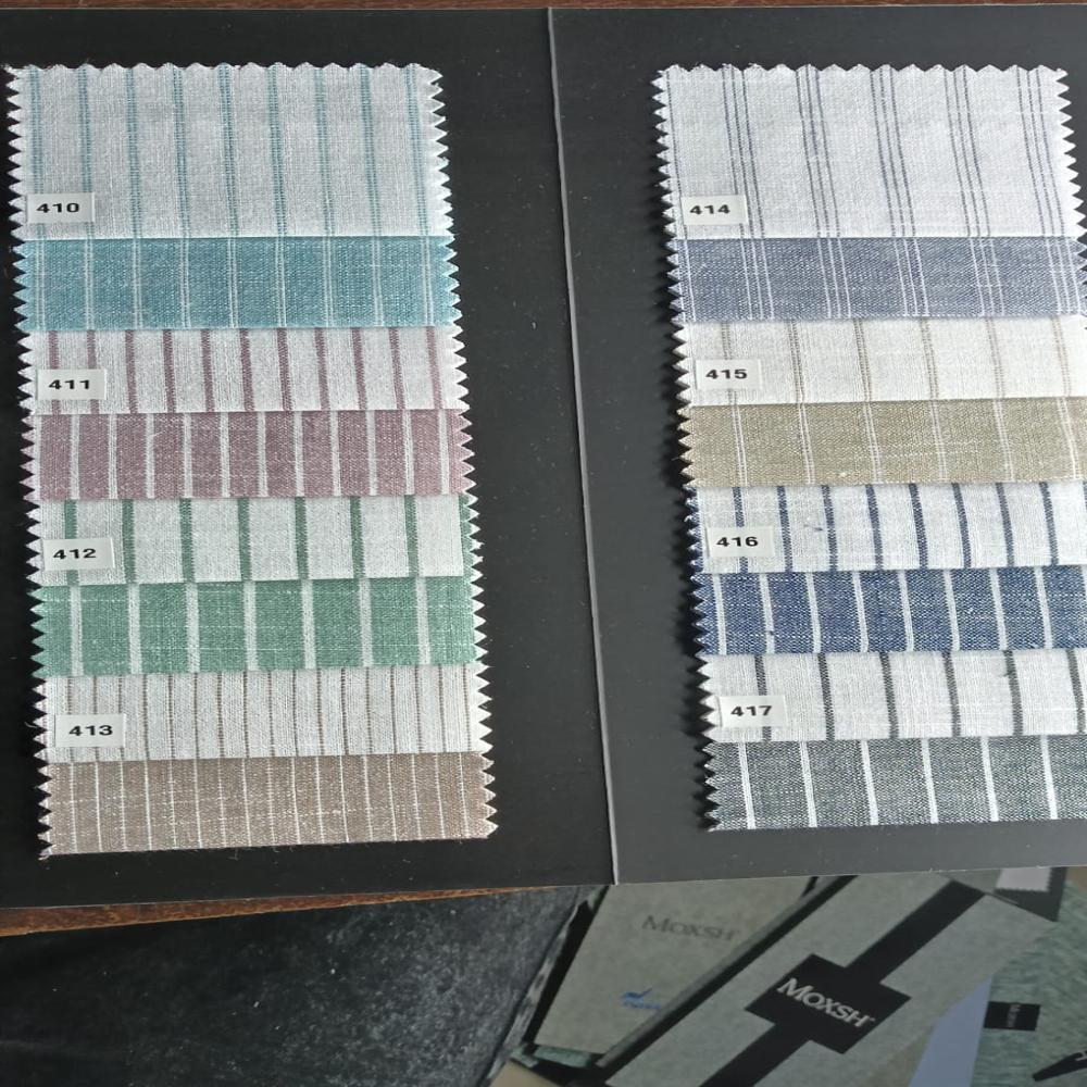 COTTON LINEN STRIPE SHIRTING FABRIC 58
