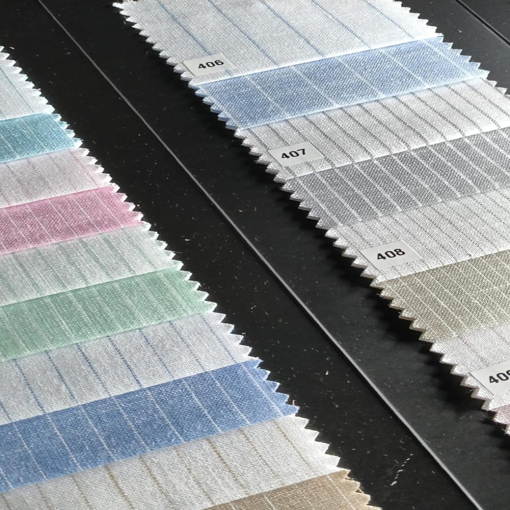 COTTON LINEN STRIPE SHIRTING FABRIC 58