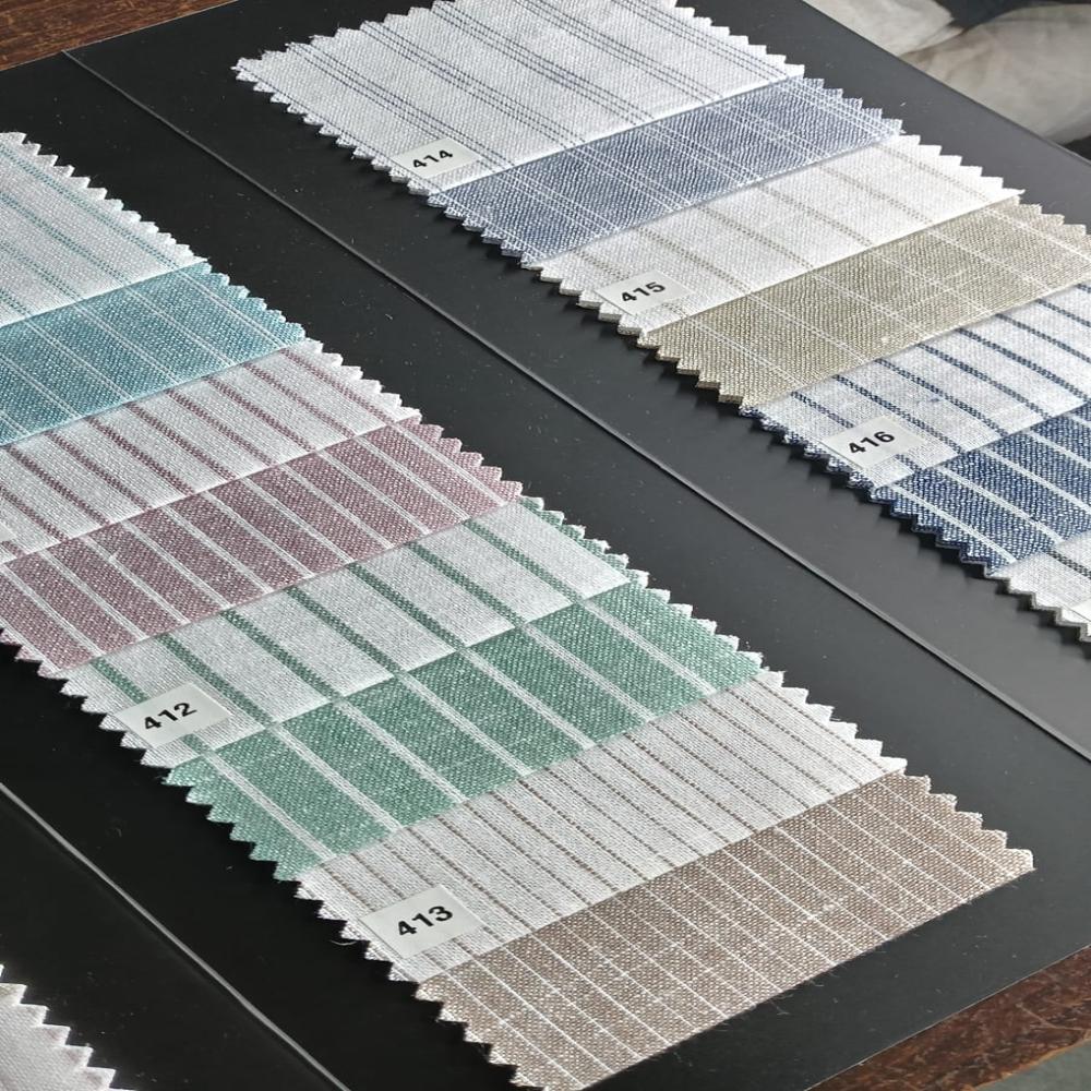 COTTON LINEN STRIPE SHIRTING FABRIC 58