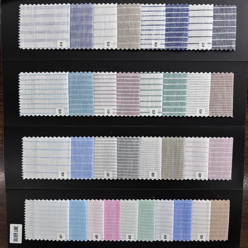 COTTON LINEN STRIPE SHIRTING FABRIC 58