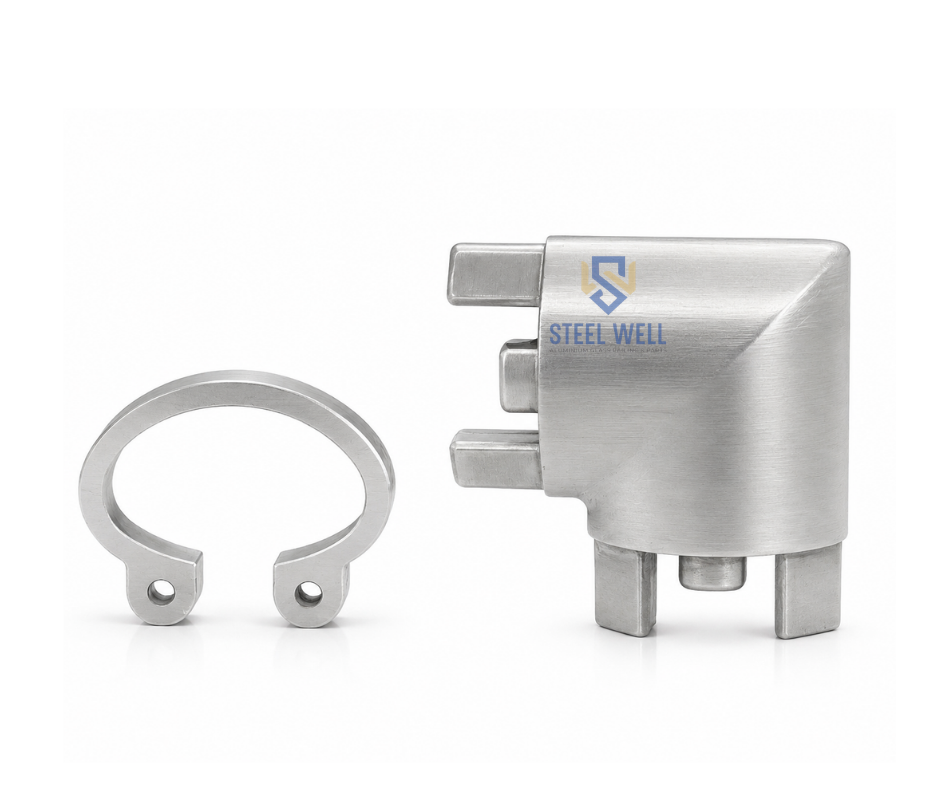 Aluminium Railing Eye L Band - Aluminium Alloy 6063-t5, 58x58x36mm, Silver, Bolt-on, Anodized Finish, 90â° Angle, 10mm Bolt Hole, Fits 30/40 Series T-slot Extrusions