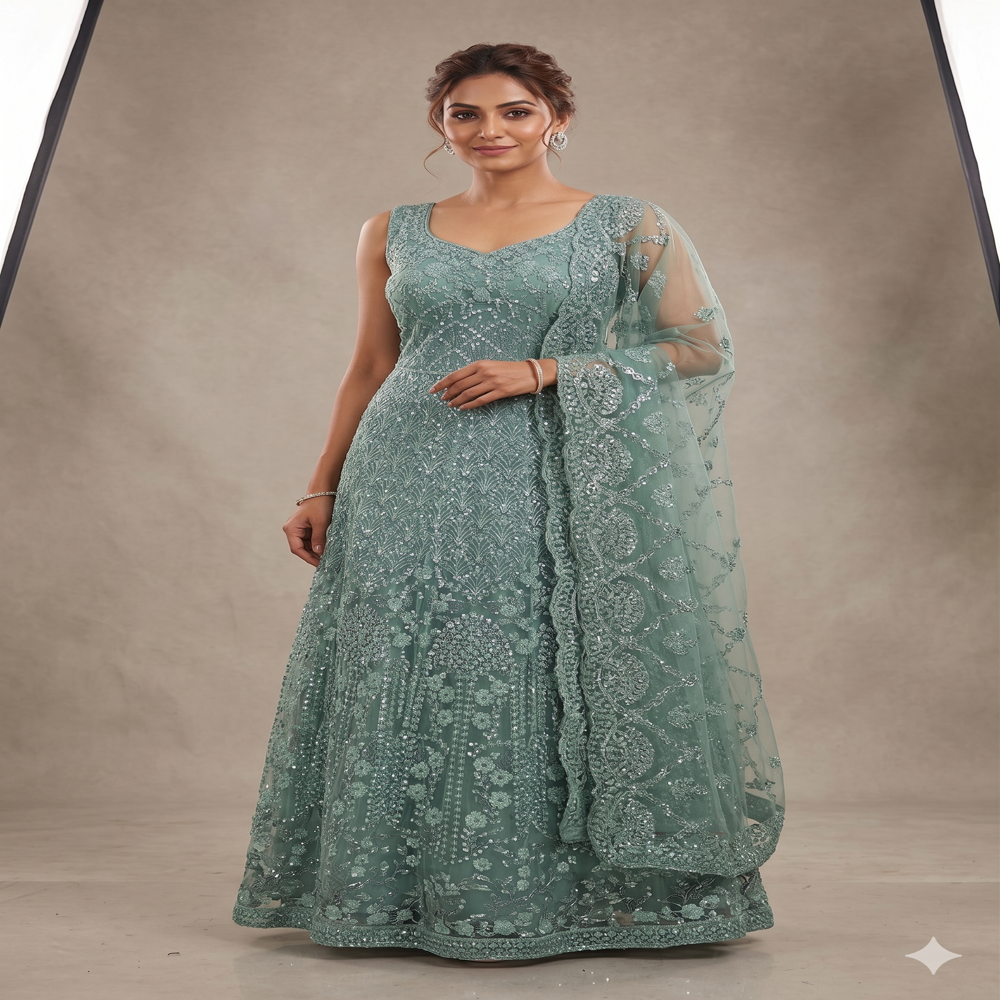 GW-70118 Beads Work Designer Gown