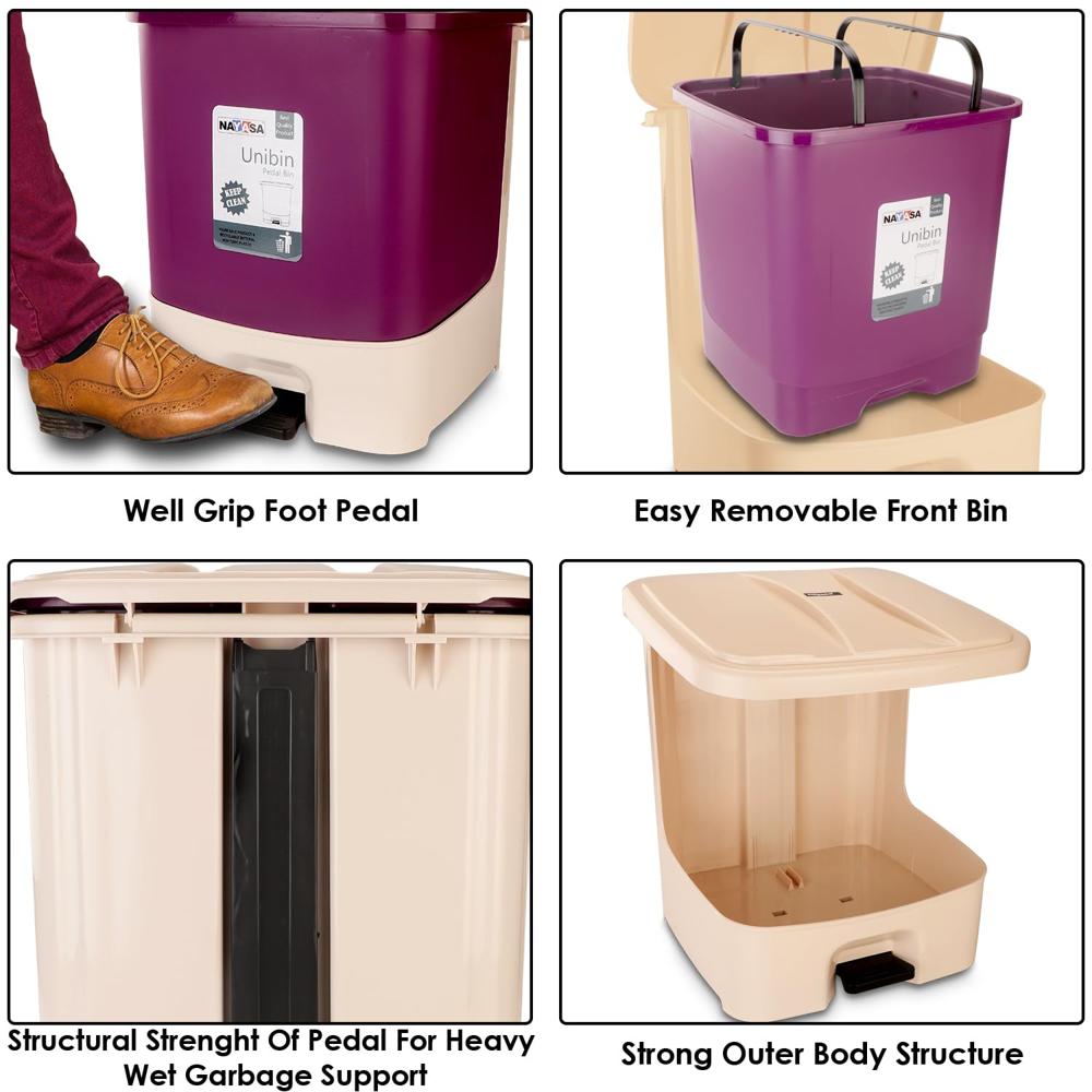 Nayasa Unibin Square Dustbin 20 Ltrs