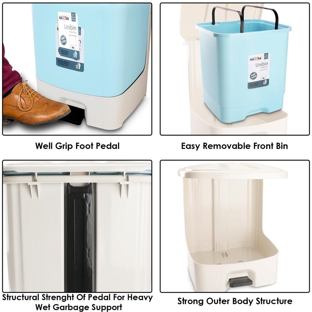 Nayasa Unibin Square Dustbin 33 Ltrs