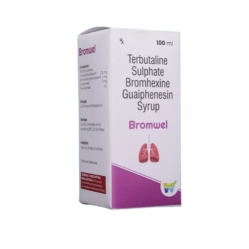 Bromwel Terbutaline Sulphate Bromhexine Guaiphenesin Syrup 100 ml