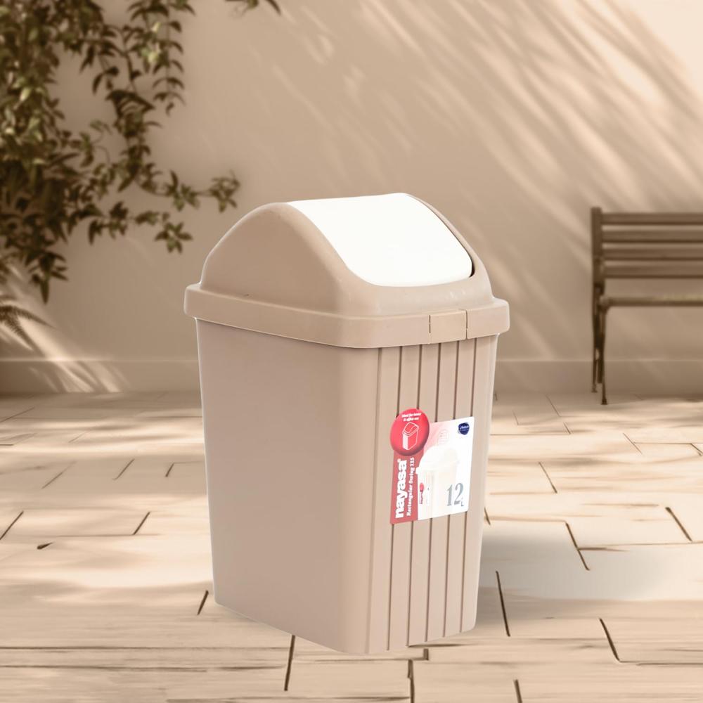 Nayasa Rectangular Swing Dustbin 12 Ltrs