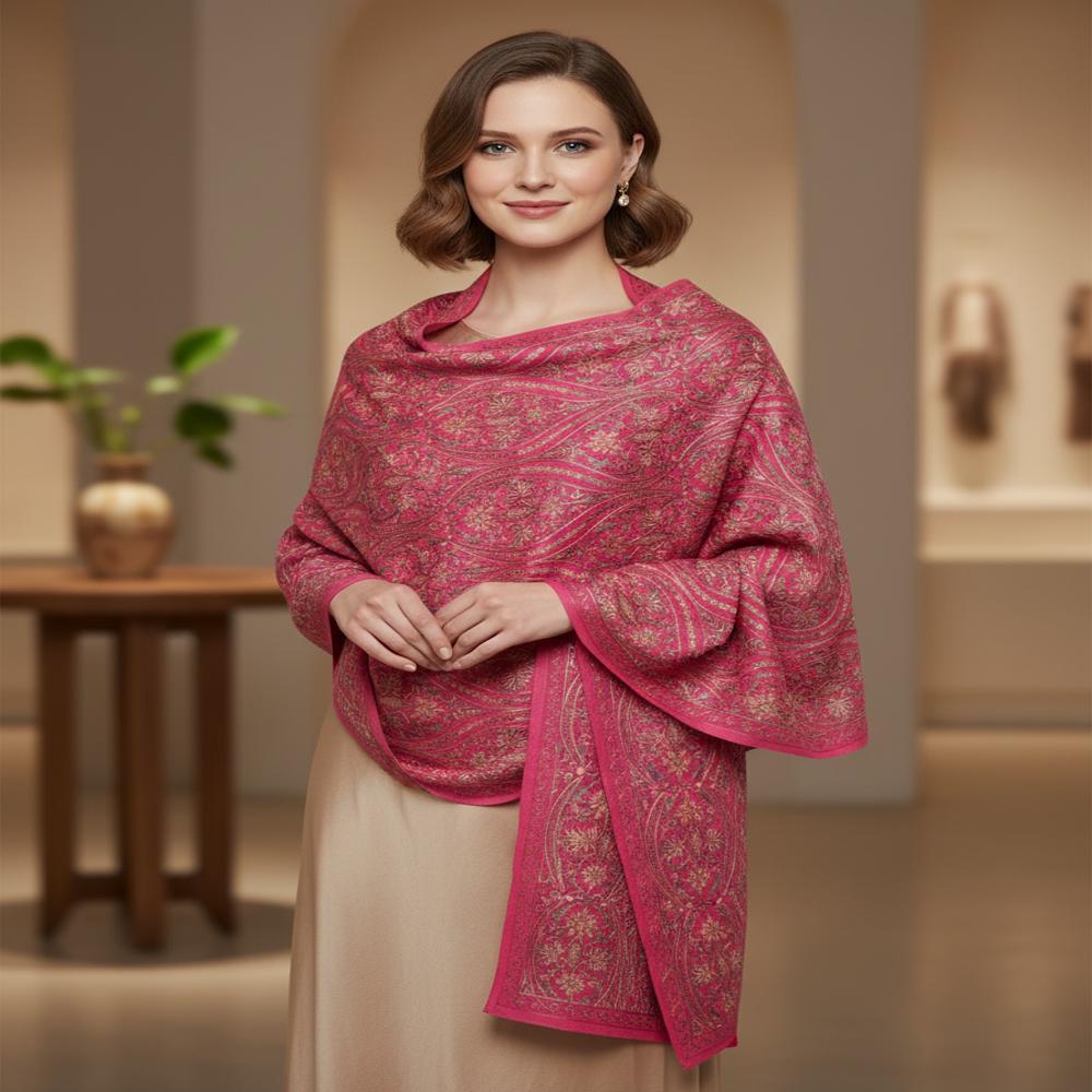 Pure wool fine embroidery All over Stoles