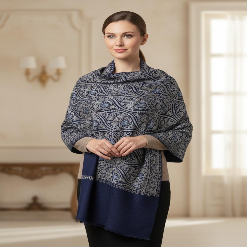 Pure wool fine embroidery All over Stoles