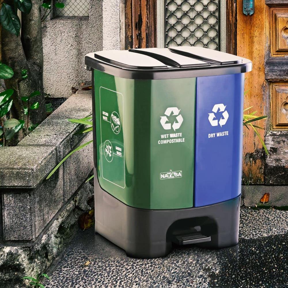 Nayasa 2-in-1 Pedal Dustbin Small 19 Ltrs