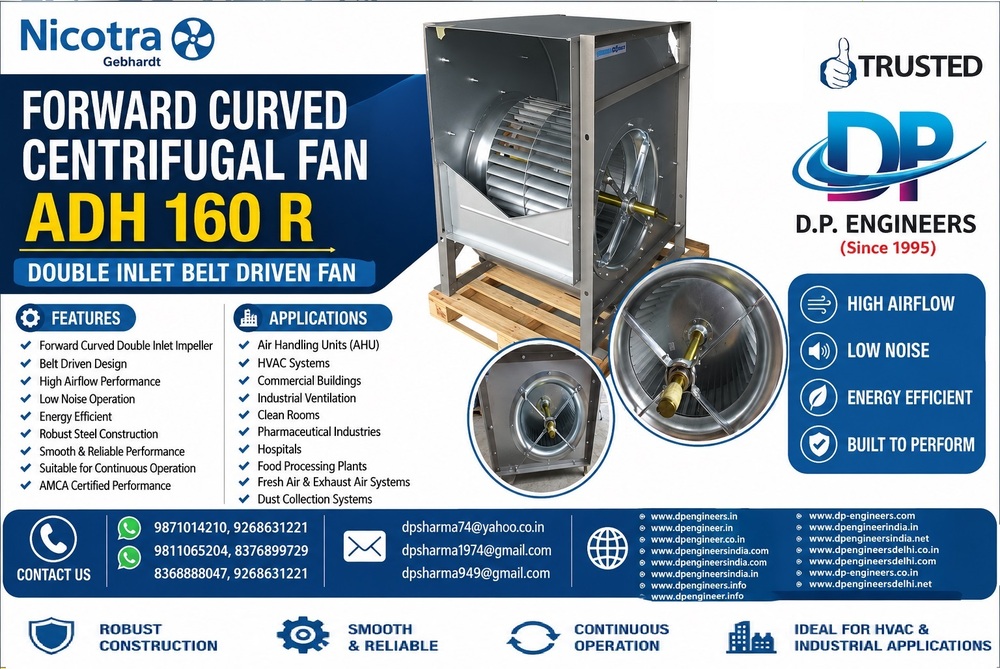 Nicotra Forward Curved Centrifugal Fan ADH 250 R>HVAC Systems, Air Handling Units (AHU),