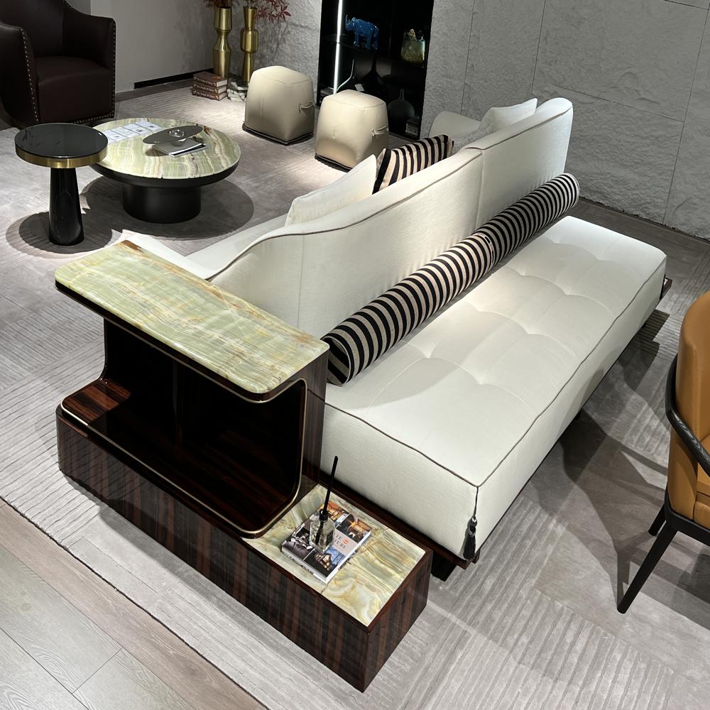 Quiet luxury modern leather sofa set