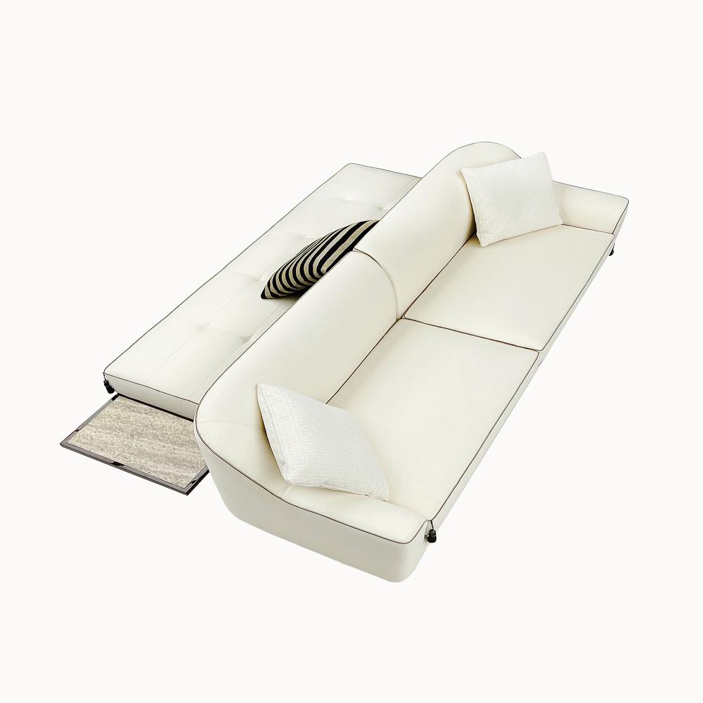 Quiet luxury modern leather sofa set