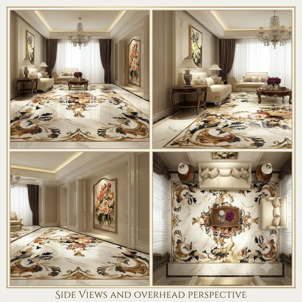 Porcelain Marble Inlay Flooring