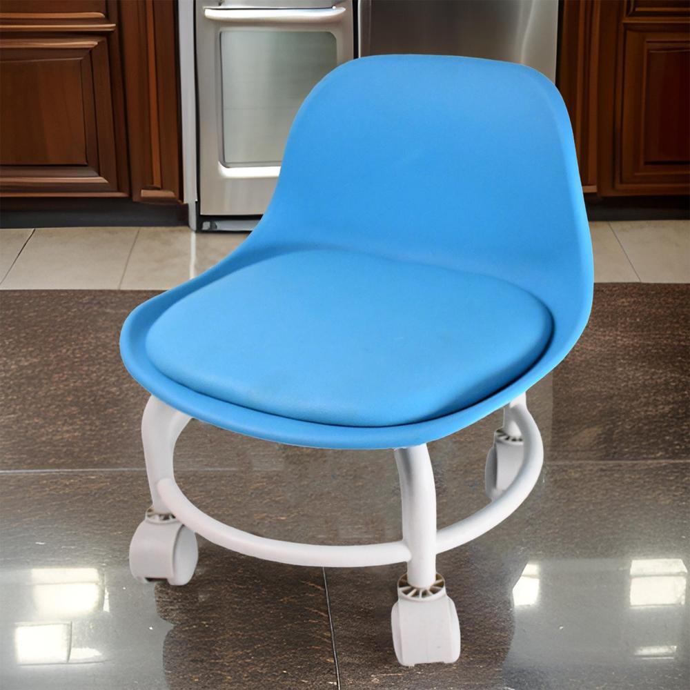 Plastic Low Round Rolling Stool With Wheels Pedicure Stool (1 Pc / Mix Color) - Application: As Per Product Requirement