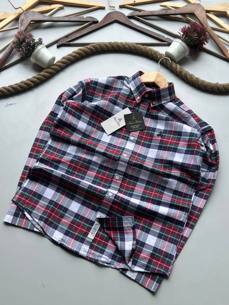 Single Matching Checks Brooks - Collar Style: Classic