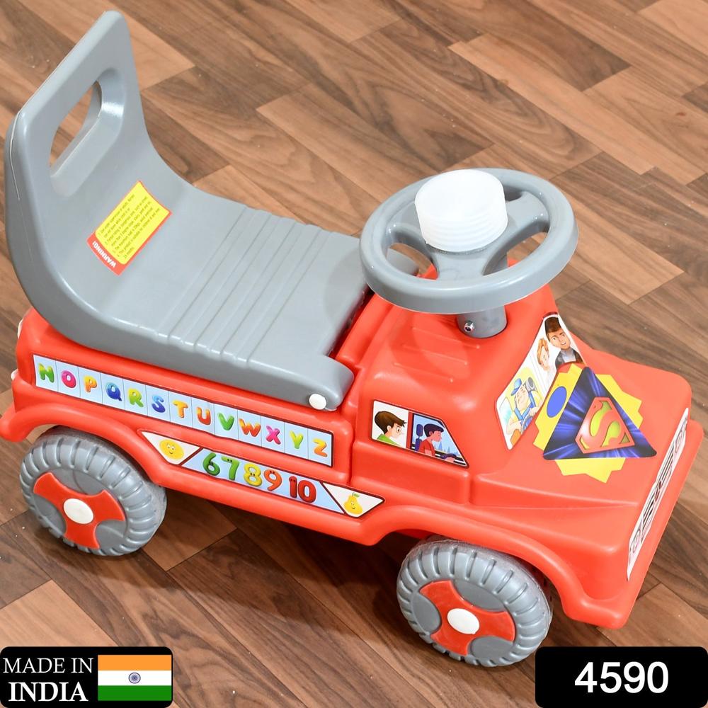 Kids Baby Ride-On Push Car With Musical Horn & Backrest Perfect Toy For Toddlers - Color: Plastic