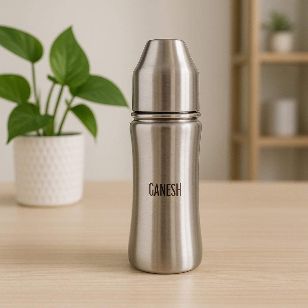 Ganesh Stainless Steel Baby Feeding Bottle for New Born Infants Toddler 250 ML