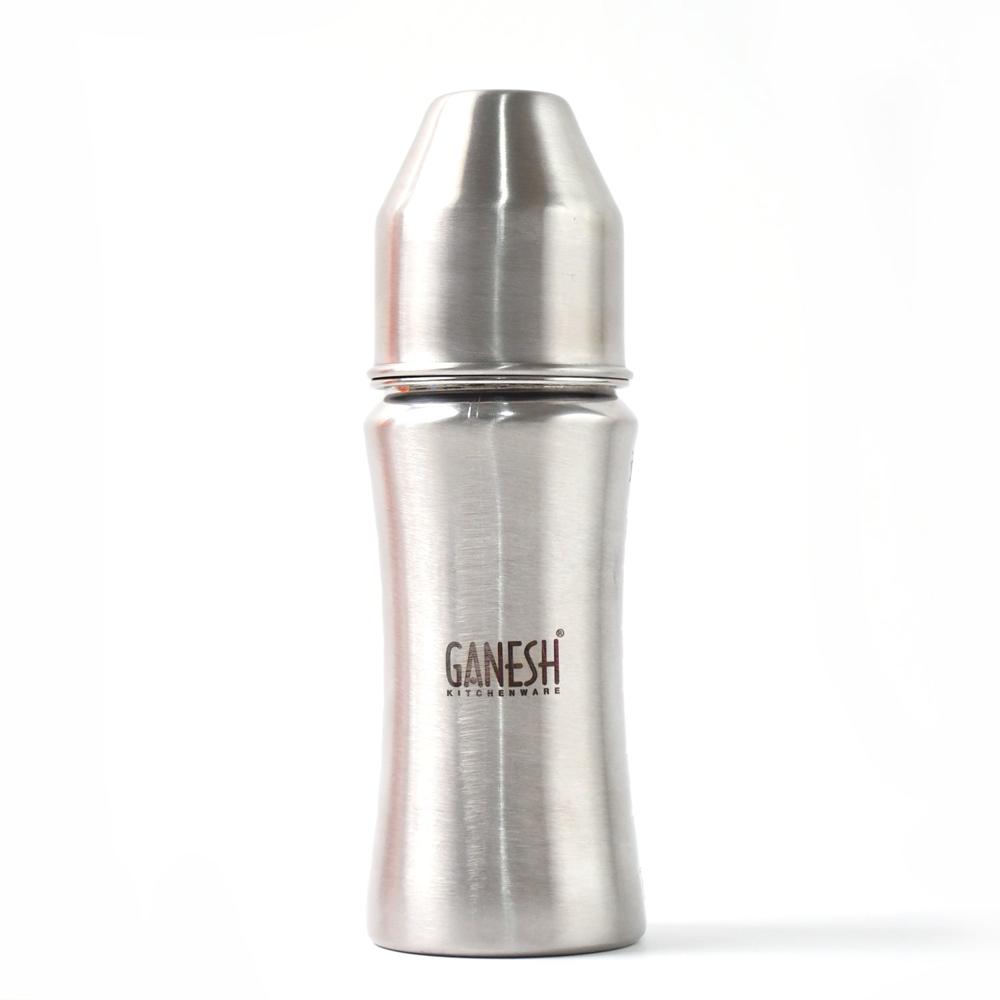 Ganesh Stainless Steel Baby Feeding Bottle for New Born Infants Toddler 250 ML