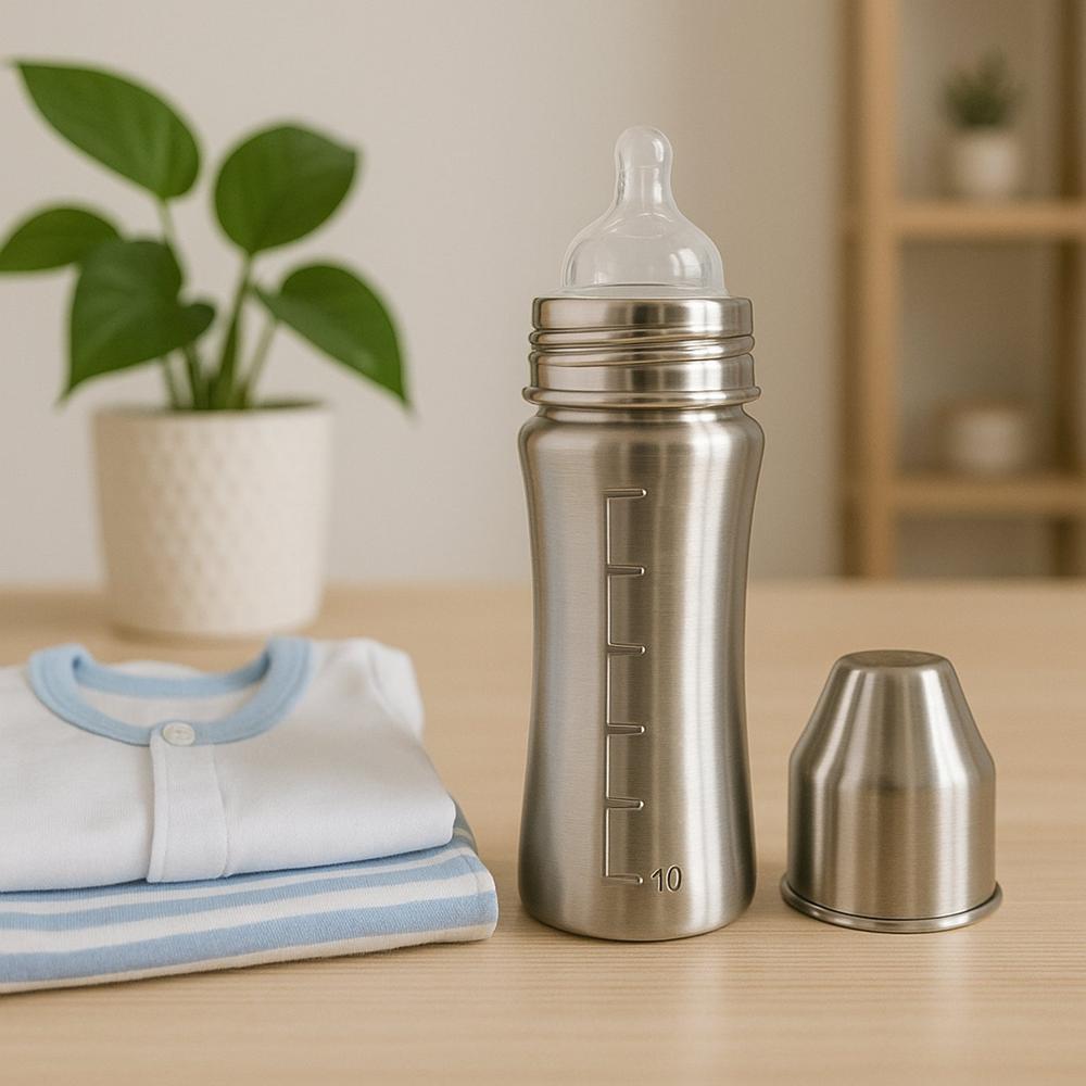 Ganesh Stainless Steel Baby Feeding Bottle for New Born Infants Toddler 250 ML