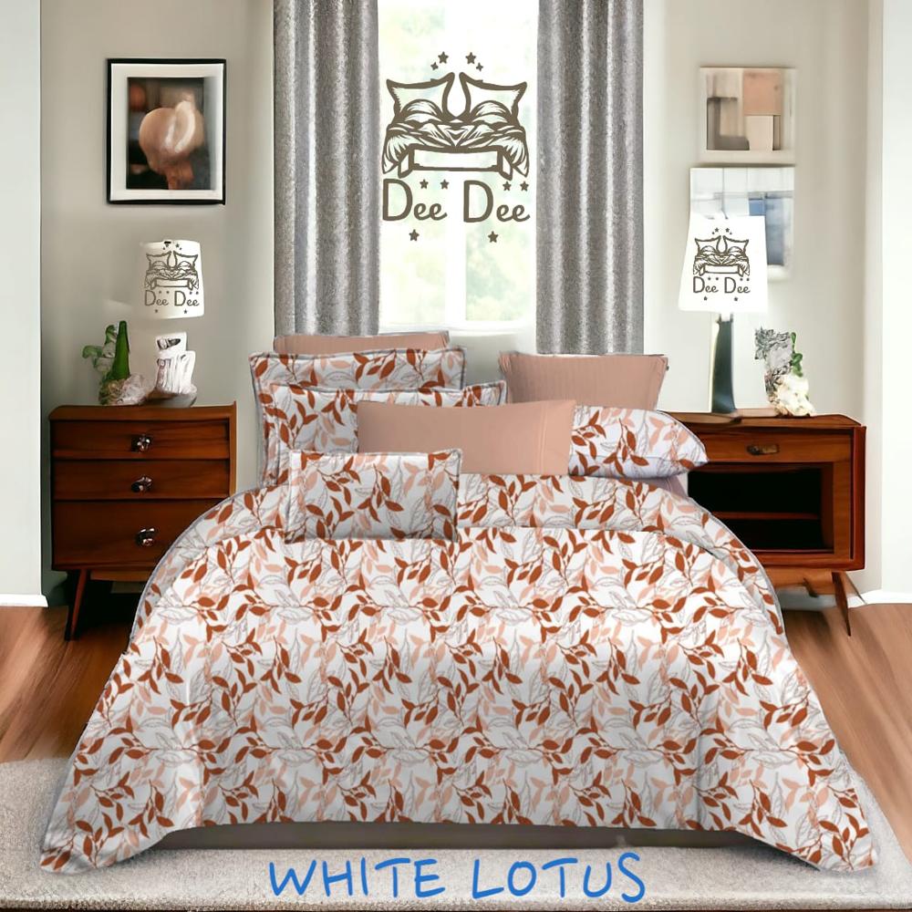 White Lotus Bedsheet - Design Type: Modern