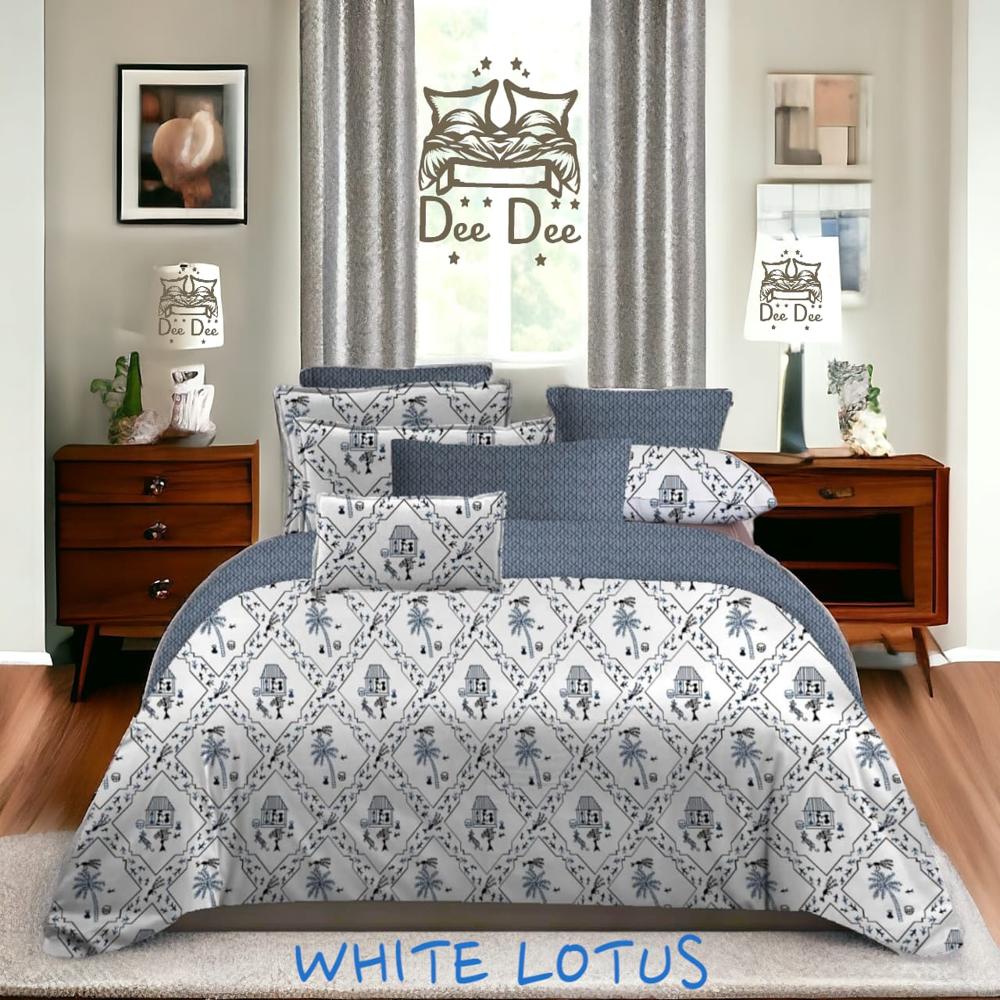 White Lotus Bedsheet - Design Type: Modern